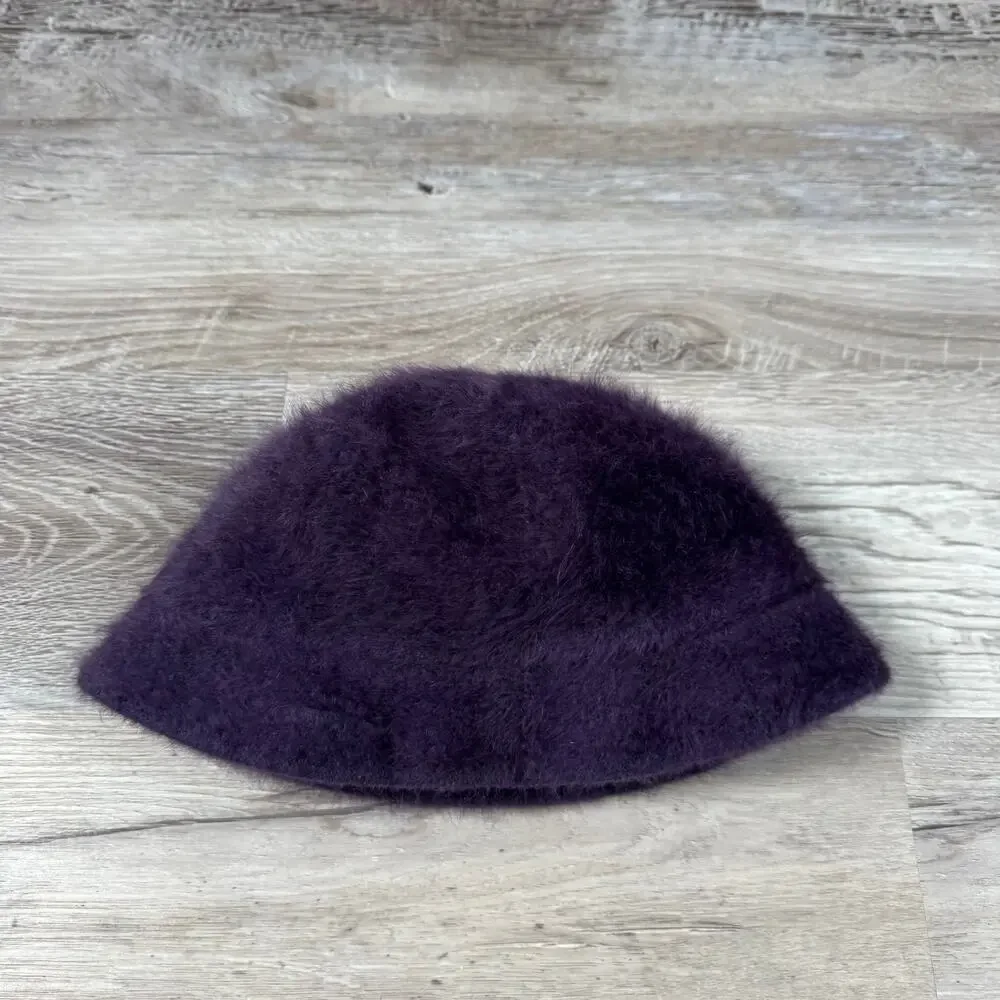 Kangol Purple Fuzzy Angora Bucket Hat Y2K Indie Sleaze Streetwear